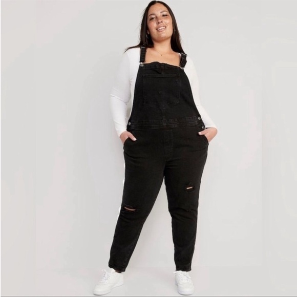 NWT! Black O.G. Straight Black Ripped Jean Overalls  - Multiple💛💎 - Picture 4 of 13